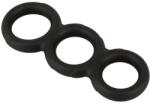 Erecto Liquid Silicone Triple Cock Ring Black Inel pentru penis