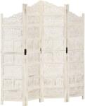 vidaXL 4-paneles fehér mangófa kézzel faragott térelválasztó 160x165cm (285327)