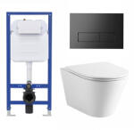 Welland Murano Tornado fali WC + tartály fekete nyomólappal