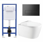 Welland Belluno Rimless fali WC + tartály fekete nyomólappal