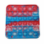 DEPOX Jucarie antistres, Pop it, silicon, patrat, 12.5 cm, rosu-albastru (0174)