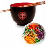 Emro Aziatica Leves- és tésztapálcikás tál Soba Fekete-piros Boldogság (K 1820)