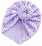 SuperBaby Caciulita lila tip turban cu model ajurat