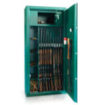  DIANA-10 fegyverszekrény 10 puskának, kulcsos zárral, polcokkal