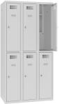  Sms 332 rövidajtós iskolai öltözőszekrény (6 ajtó, teli lábazaton)
