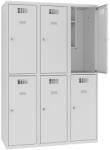  Sms 432 rövidajtós iskolai öltözőszekrény (6 ajtó, 40 cm, teli lábazaton)