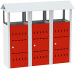  KOS_1303_S3 kültéri szelektív hulladékgyűjtő (fém, 3x 50L, zárható)