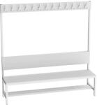  LAV_20_V egyoldalas háttámlás öltözőpad cipőtartóval (200 cm, 13 fogas)