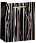 IRIS Matt papírtasak boros fekete/bronz csíkos 12x36 cm 370489