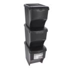 Excellent Houseware 3 szemetesből álló készlet Excellent Houseware, polipropilén, 37x28x33 cm, 21.7 l, fekete (KO-Y54230540)