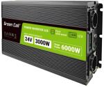 Green Cell Power Inverter LCD инвертор за напрежение с дисплей от 24V на 230V, 3000W/6000W, чиста синусоида (INVGC24P3000LCD)