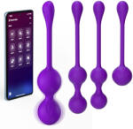 SuperLove Premium Silicone Kegel Balls Set with App Purple