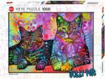 Heye Puzzle Heye din 1000 de piese - Doua pisici devotate, Dean Rousseau (29864) Puzzle