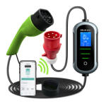 Qoltec 3 fázisú (230 V / 400 V), állítható áramú (13- 32 A), 22 kW, Type 2 EV (elektromos autó) töltő, 7 m. WiFi. 52437 (52437)