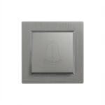 Leziter Nova csengő kapcsoló 101N szürke kerettel (LN1KERV-SZ_LN101N-SZ) - leziteronline