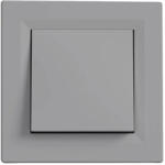 Leziter Nova váltókapcsoló 10A 250V 106 szürke kerettel (LN1KERV-SZ_LN106-SZ) - geminiduo