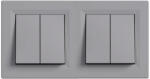 Leziter Nova kettős csillárkapcsoló 10A 250V 105 szürke kerettel (LN2KERV-SZ_LN105-SZ_2) - geminiduo