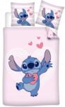 Aymax Rózsaszín Ágyneműhuzat Lilo És Stitch Ágyneműhuzat Stitch Szívvel Disney 140x200 Pamut (AYM-012STITCH-DV)