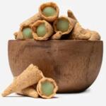 GRIZLY Mini tölcsérek pisztácia és fehér csokoládé ízben 150 g (Gmkpbč150)