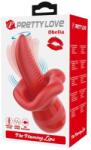 Pretty Love Obelia Stimulator, 10 Vibration Modes, 10 Rotation Modes, Soft TPE, USB, Red, 13.8 cm Vibrator