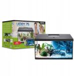 AQUAEL Akvárium Szett Fedéllel Led Világítás Nappal Éjszaka Egyenes Fekete 75CM (122440)