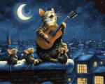 iPicasso Set pictura pe numere, cu sasiu, Serenada sub clar de luna, 40x50 cm (PC40501423)