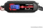 Carguard 55777B LCD kijelzős automata akkumulátor töltő (akkutöltő) autó és motor akkumulátorokhoz, 1 A (6V), 4 A (12V)