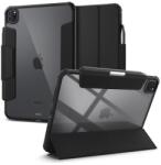 Spigen ultra hybrid pro tabletvédő álló, bőr hatású, flip, oldalra nyíló, trifold, asztali tartó, ceruza tartó, fekete, kompatibilis: Apple IPAD Pro 11, 2024 (ACS07016)