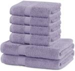 DecoKing Marina 6 darabos frottírtörölköző szett, egyszínű szegéllyel, 100% pamut, 525 g/nm, 2x70x140 cm, 4x50x100 cm, lila (MT407202400524)