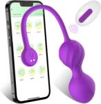 SuperLove Premium Silicone Vibrating Love Balls with Remote & App Purple