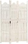 vidaXL 3-paneles fehér mangófa kézzel faragott térelválasztó 120x165cm (285318)