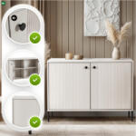 WIP SOFT komód 104 cm, kasmír, bordázott, kétajtós