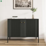 WIP SOFT komód 104 cm, fekete, bordázott