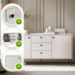 WIP Kétajtós komód fiókokkal 154 cm kasmír színben bordázott fronttal - SOFT