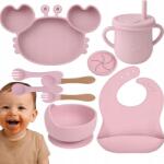 Przydasie. pl Szilikon Edénykészlet Gyerekeknek Előkével Rák Tapadókorong (#12398)
