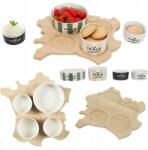 HowHomely Tálkészlet előételekhez, Szervirozáshoz, állvánnyal, 4x salátástálka szószokhoz, mártogatóshoz (HH-KA0658)