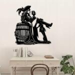 Kornik 3D Falgrafika Kalóz Lézervágott Matt Fekete 800 x 780 mm (Ob18/2025)