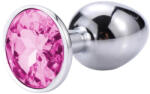 Sunfo - fém anál plug pink kővel (ezüst) (0760754181295)