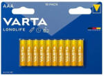 VARTA Longlife AAA alkáli mikro ceruza elem műanyagmentes csomagolás (10db/csomag) (4103101761) (4103101761)