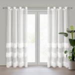 Takoy Perdea MARGARET din etamină decorată cu ață de mohair în dungi 140 x 250 cm