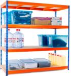 MAMUTEX Lakkozott kék-narancssárga Mamutex Heavy polc 1800x1800x800 mm - 4 polc, teherbírás 2000 kg (Mamutex)