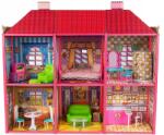 LEAN Toys Nagy Babaház Villa 128 Elem Bútor 6 Szoba (5905884457450)