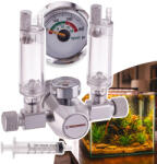 Technic Reductor profesional de CO2 TC Technic pentru acvarii plantate, cu contor de bule, manometru, două ieșiri independente și racord intrare W21, 8 x 1/14 pentru butelii standard de CO2 (MKN-105)