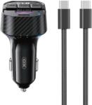 XO Bluetooth FM Transmitter XO BCC17 MP3 autós töltő 30W fekete + kábel USB-C - USB-C