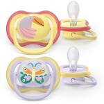 Philips Set 2 Suzete Philips-Avent Ultra Air SCF087/04 Ortodontice fara BPA 0-6luni Galben/Violet (SCF087/04)