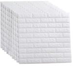 FOXMAG24 10 db FOXMAG24 öntapadós 3D tapéta szett, 77x70 cm, domborműves téglamintás, fehér, vízálló, könnyen tisztítható (DWHBQCMBM)