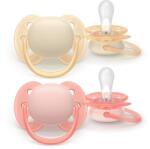Philips Set 2 Suzete Philips-Avent Ultra Soft SCF091/38 Ortodontice 0-6luni Roz/Galben (SCF091/38)