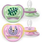 Philips Set 2 Suzete Philips-Avent Ultra Air SCF087/13 Ortodontice 6-18luni Verde/Roz (SCF087/13)