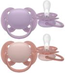 Philips Set 2 Suzete Philips-Avent Ultra Soft SCF091/43 cu Disc Flexibil Ortodontice fara BPA 6-18luni Colorat (SCF091/43)
