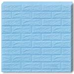 MACVI 100 db-os öntapadós 3D tapéta készlet, kívül puha habszivacs, modern dizájn bármilyen helyre alkalmas, vízálló, mérete 70x77, Macvi®, kék tégla modell (100xTapet-80)